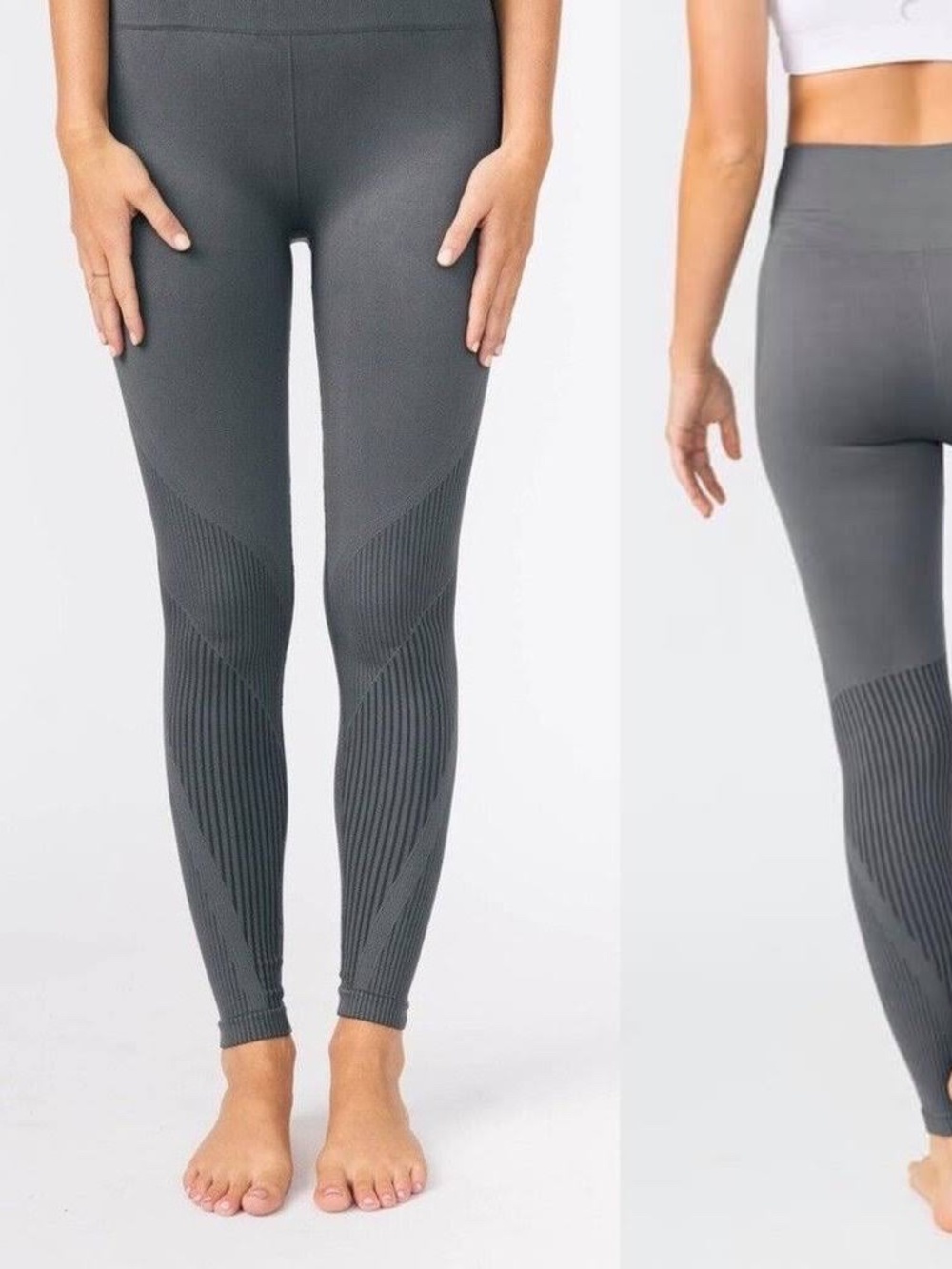Zyia GrayHigh-Waisted Ribbed Leggings - Never worn!
